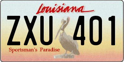 LA license plate ZXU401