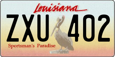 LA license plate ZXU402