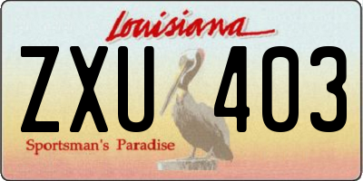 LA license plate ZXU403