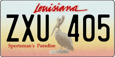 LA license plate ZXU405