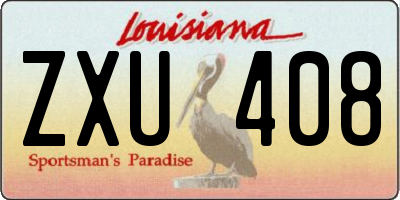 LA license plate ZXU408