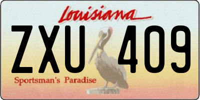 LA license plate ZXU409