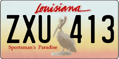LA license plate ZXU413
