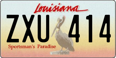 LA license plate ZXU414