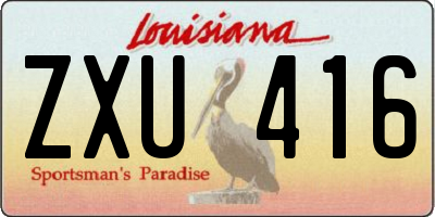 LA license plate ZXU416