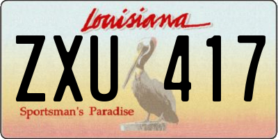 LA license plate ZXU417