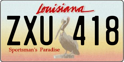 LA license plate ZXU418