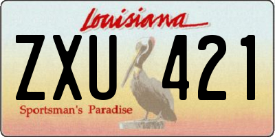 LA license plate ZXU421