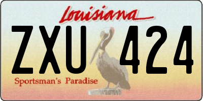 LA license plate ZXU424