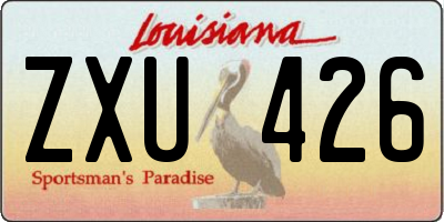 LA license plate ZXU426