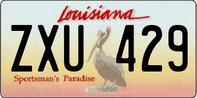 LA license plate ZXU429