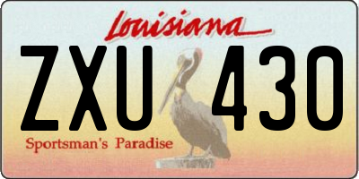 LA license plate ZXU430