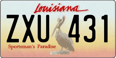 LA license plate ZXU431