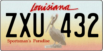 LA license plate ZXU432