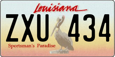LA license plate ZXU434
