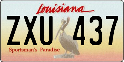 LA license plate ZXU437