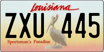 LA license plate ZXU445