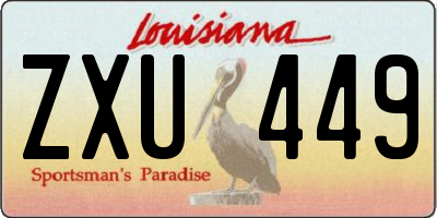 LA license plate ZXU449