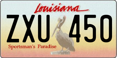 LA license plate ZXU450