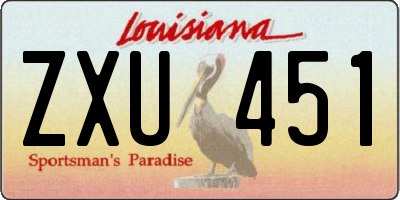 LA license plate ZXU451