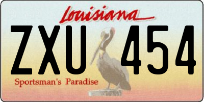 LA license plate ZXU454