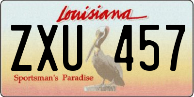 LA license plate ZXU457