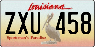 LA license plate ZXU458