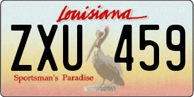 LA license plate ZXU459