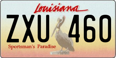 LA license plate ZXU460
