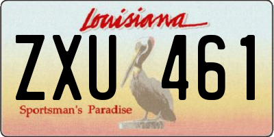 LA license plate ZXU461
