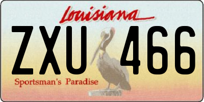 LA license plate ZXU466