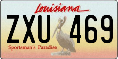 LA license plate ZXU469