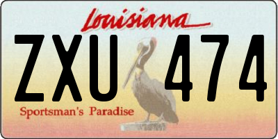 LA license plate ZXU474