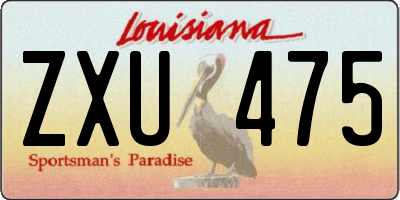 LA license plate ZXU475