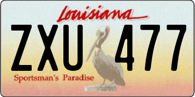 LA license plate ZXU477