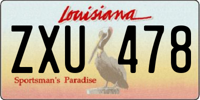 LA license plate ZXU478