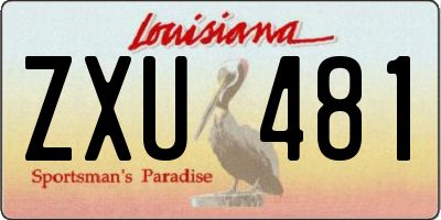 LA license plate ZXU481