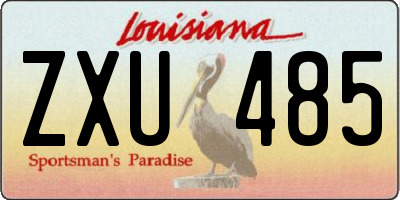 LA license plate ZXU485