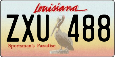 LA license plate ZXU488