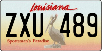 LA license plate ZXU489