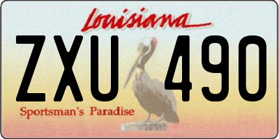 LA license plate ZXU490