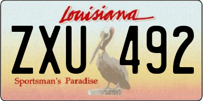 LA license plate ZXU492