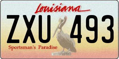 LA license plate ZXU493