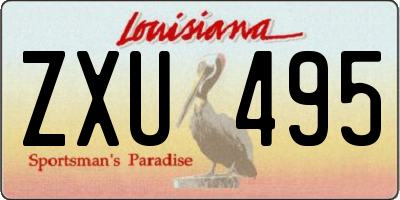 LA license plate ZXU495