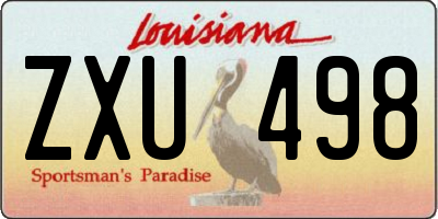 LA license plate ZXU498