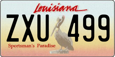 LA license plate ZXU499