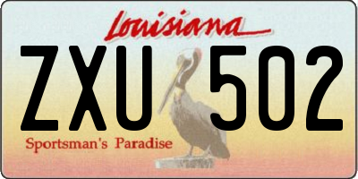 LA license plate ZXU502