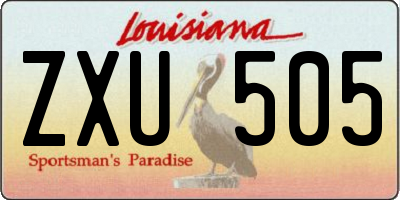 LA license plate ZXU505