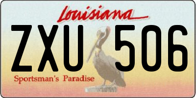 LA license plate ZXU506