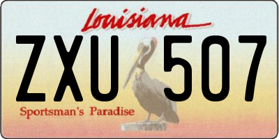 LA license plate ZXU507